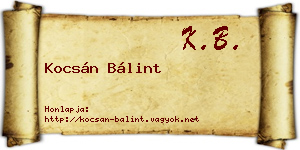 Kocsán Bálint névjegykártya