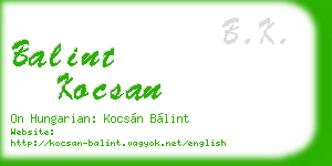 balint kocsan business card